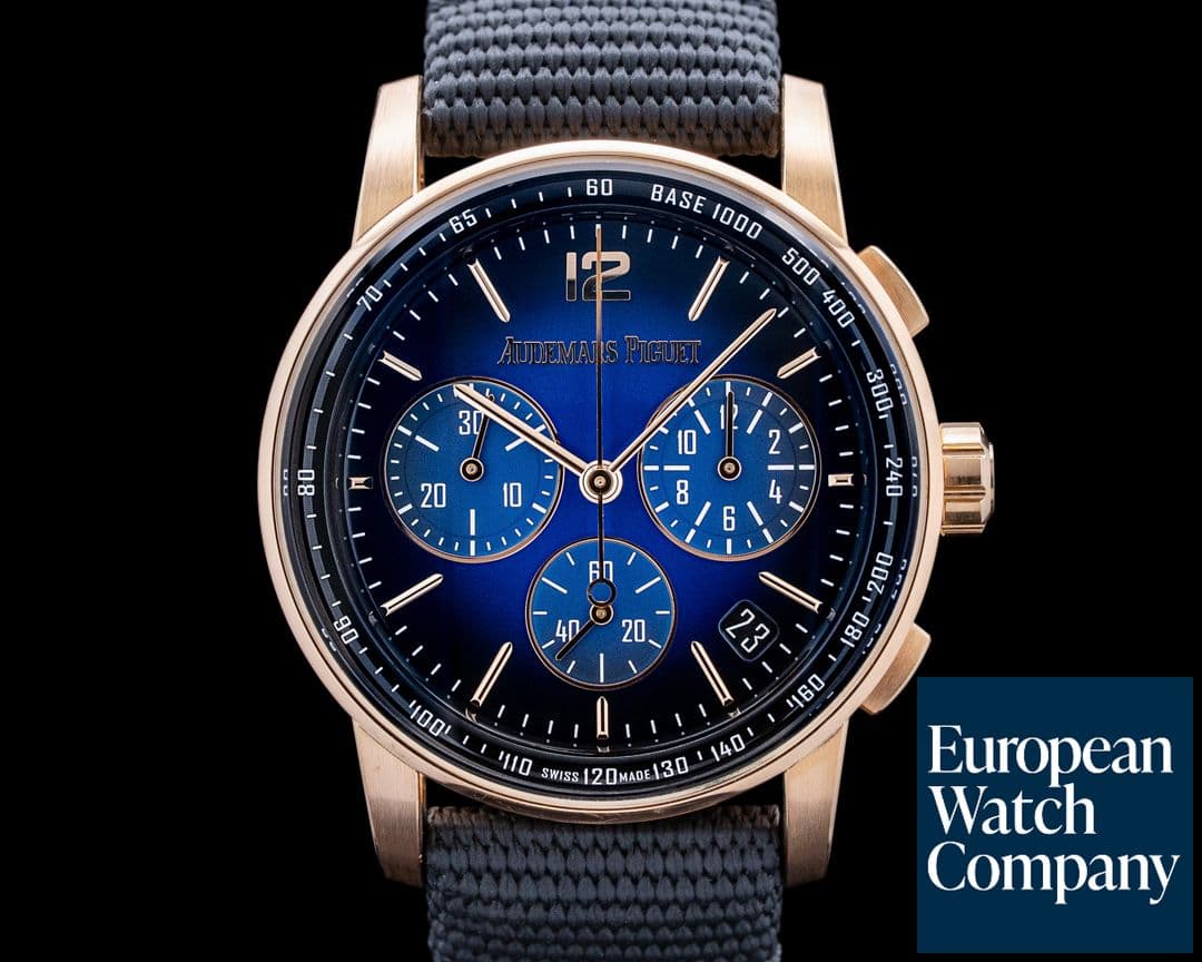 Image of Audemars Piguet 26393OR Code 11.59 Chronograph 18K Rose Gold Blue Dial