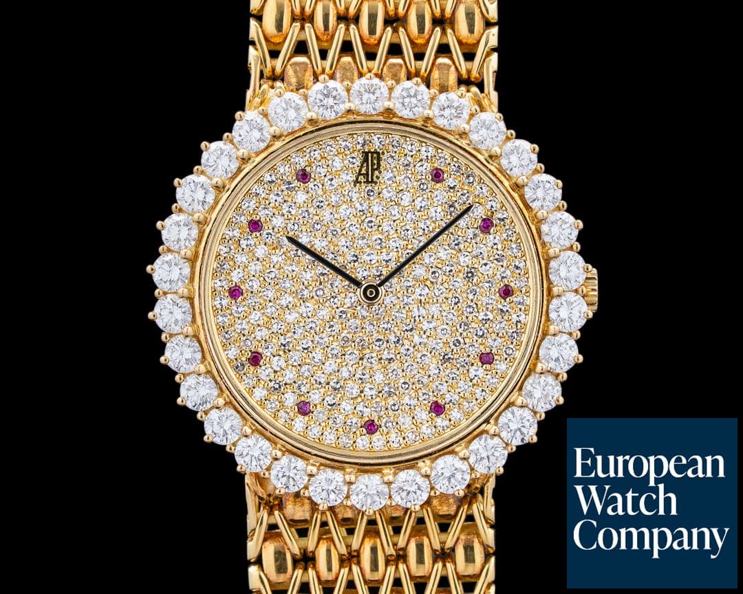 Image of Audemars Piguet 14601BA Montre Homme 18K Yellow Gold Pave Diamonds Dial