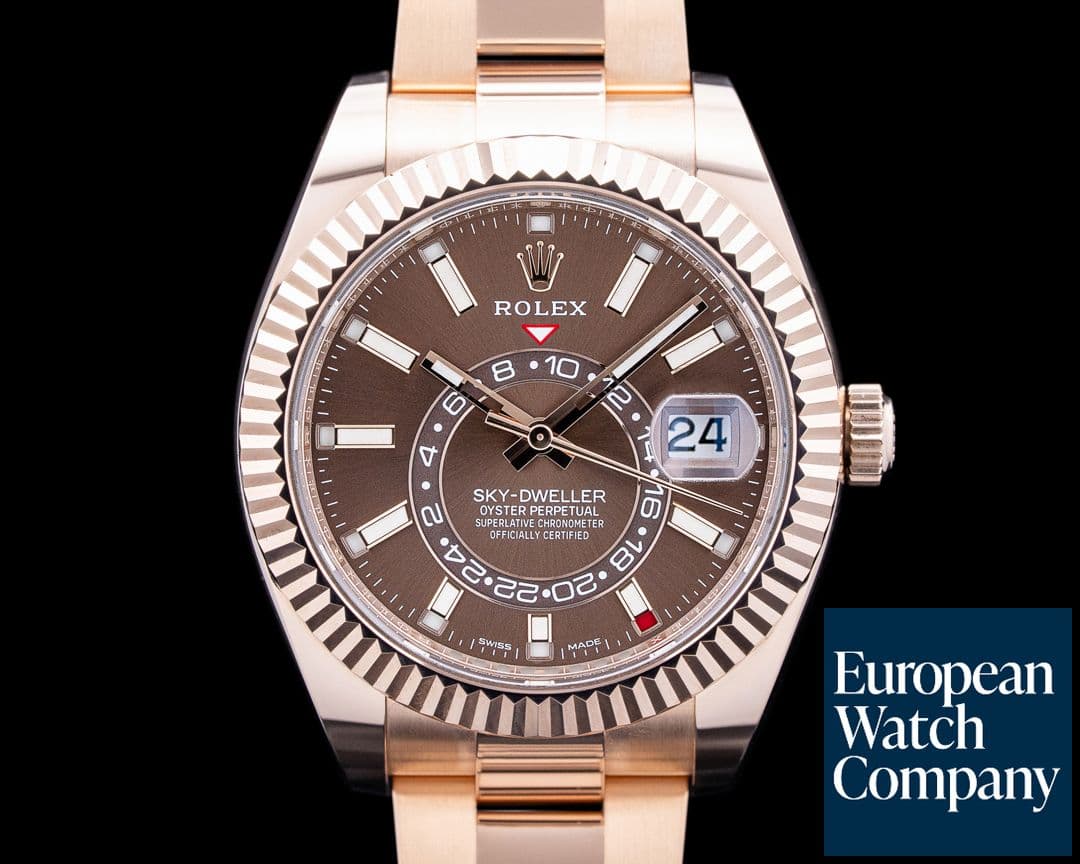 Image of Rolex 326935 Sky-Dweller Everose Gold Brown Dial