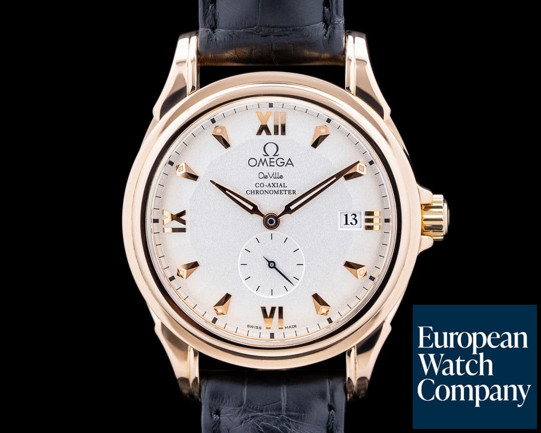 Image of Omega De Ville Pie Pan 18K Rose Gold Silver Dial LIMITED