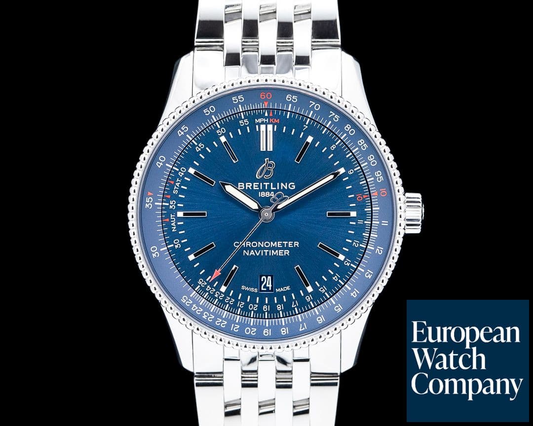 Image of Breitling A17326161C1A1 Navitimer Automatic 41 SS Blue Dial