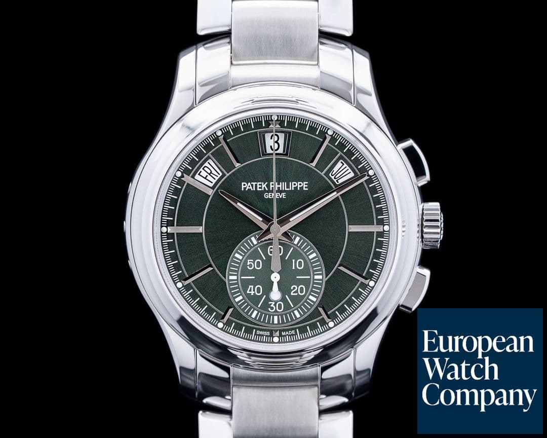 Image of Patek Philippe 5905 Annual Calendar Chronograph SS Olive Green Dial