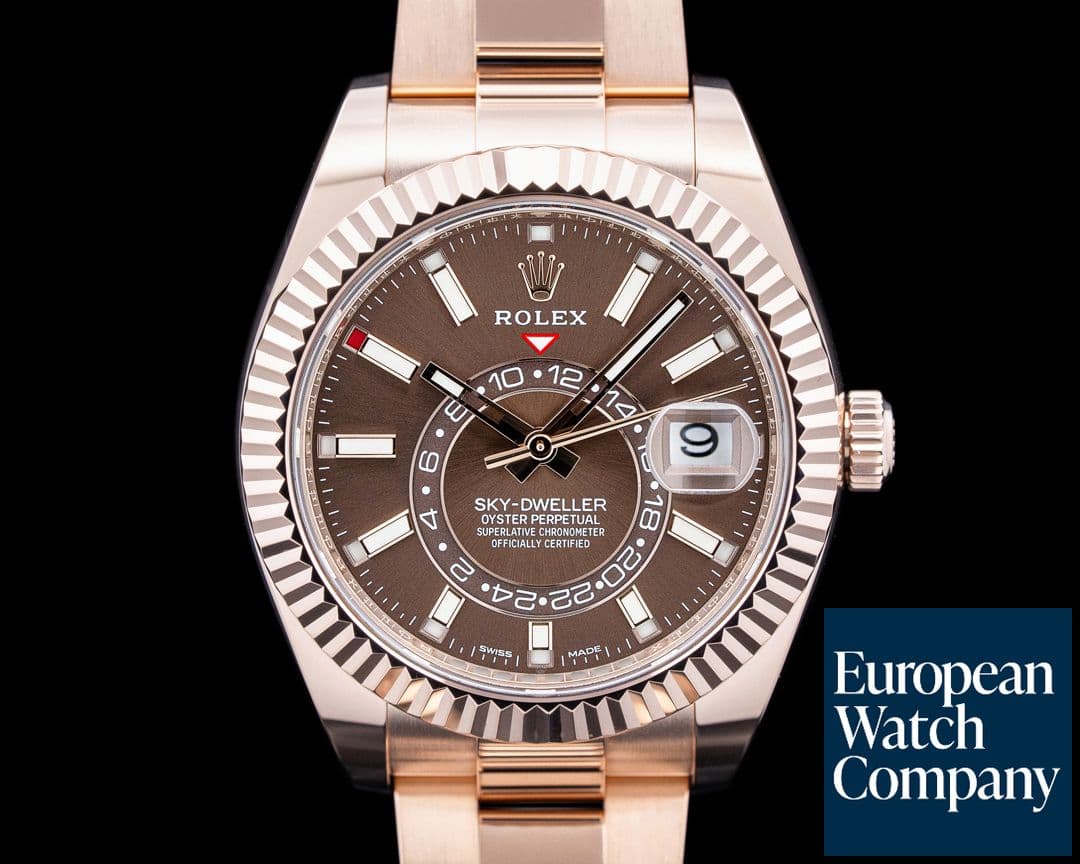 Image of Rolex 326935 Sky-Dweller 18K Everose Gold Brown Dial