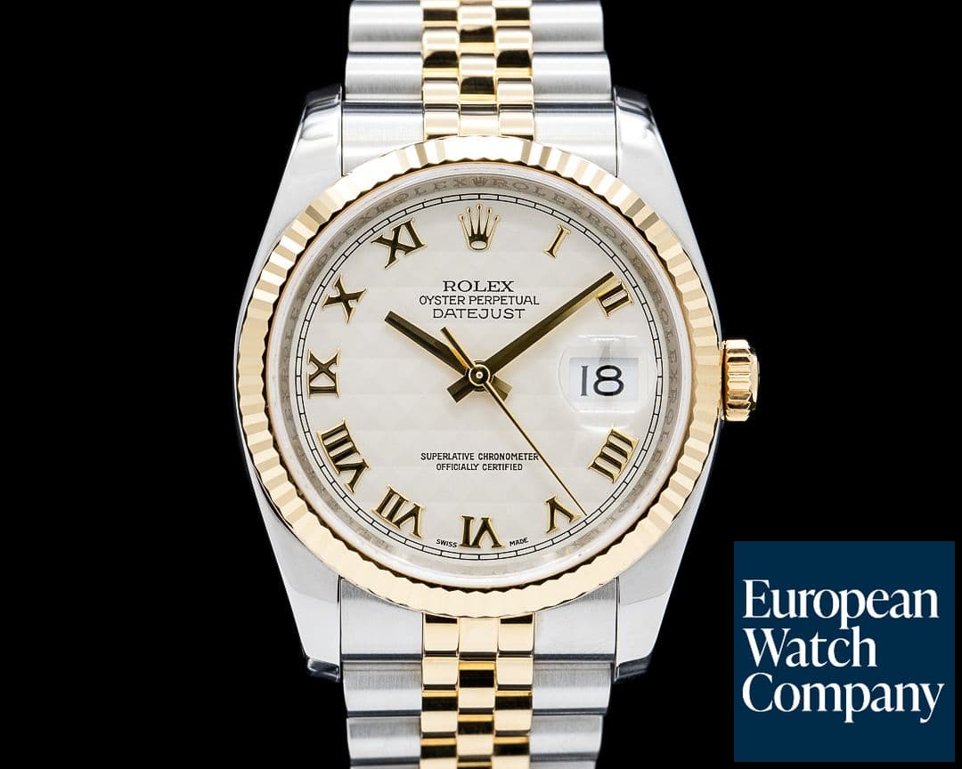 Image of Rolex 116233 Datejust SS / 18K Yellow Gold Cream Pyramid Dial