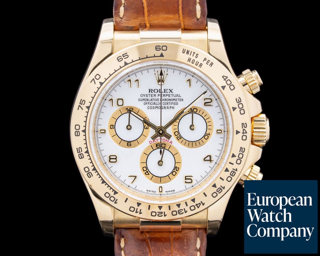 Image of Rolex 116518 Daytona 18K Yellow Gold White Arabic Dial