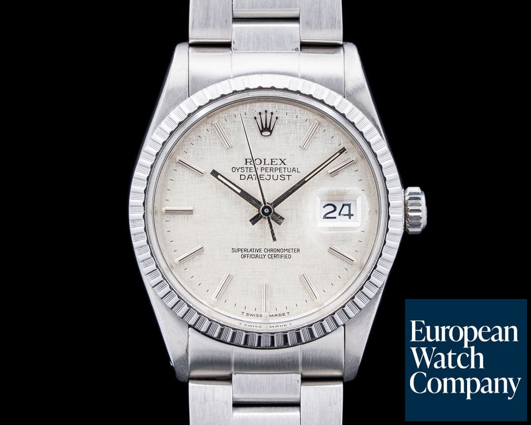 Image of Rolex 16030 Datejust 36MM SS Silver Linen Dial C. 1988