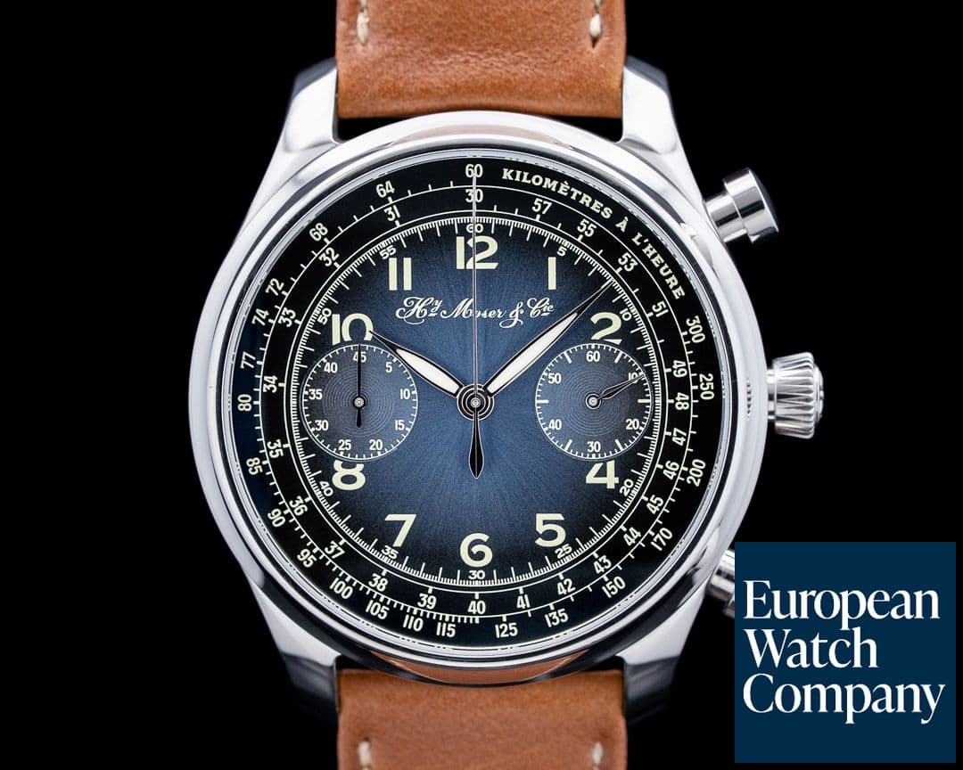 Image of H. Moser and Cie. 1220-1200 Endeavour Chronograph Compax SS Blue Fume Dial
