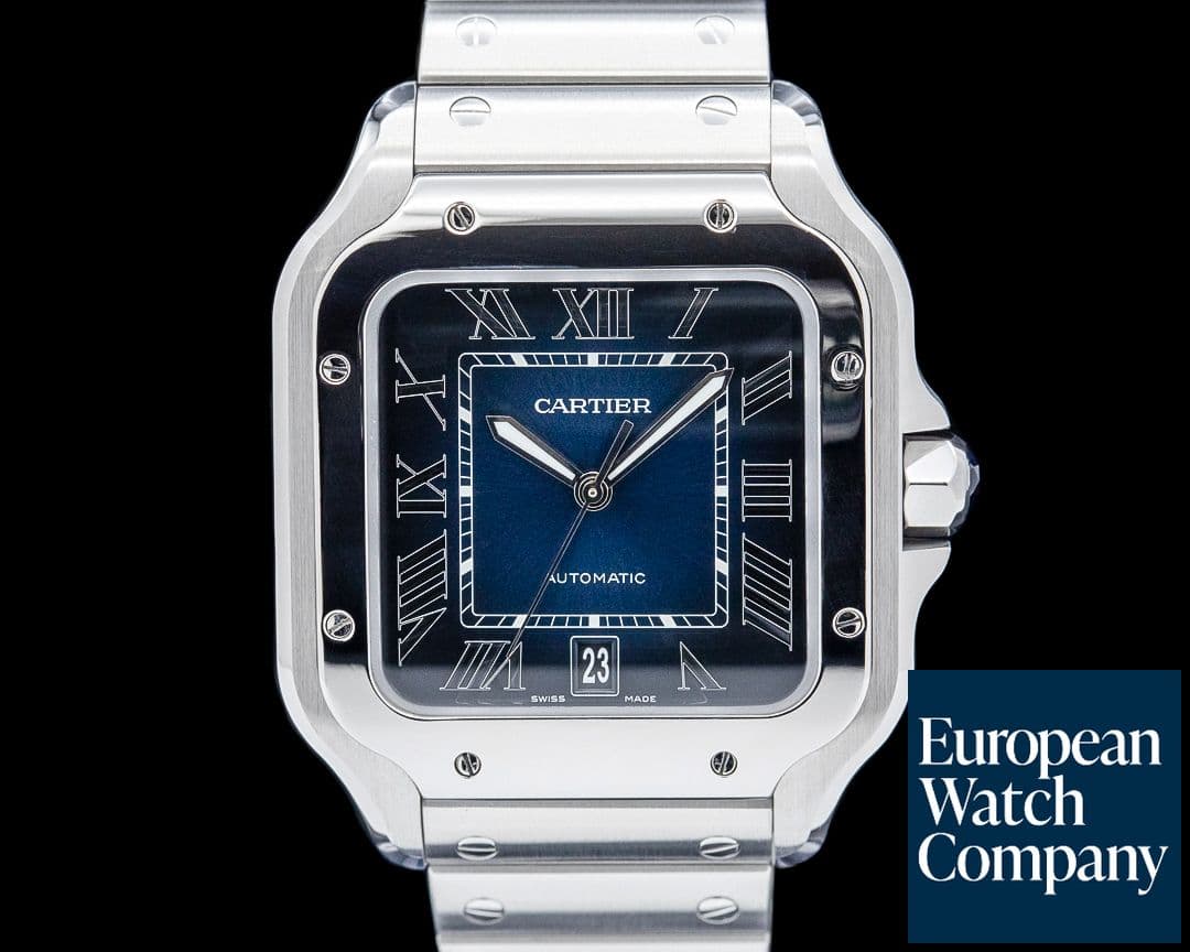 Image of Cartier WSSA0030 Santos de Cartier Large SS Blue Dial