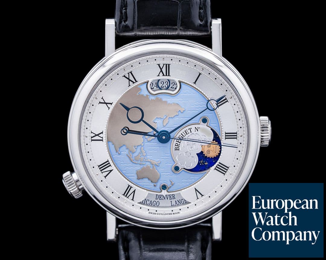 Image of Breguet 5717PT Classique Hora Mundi Platinum Silver Dial