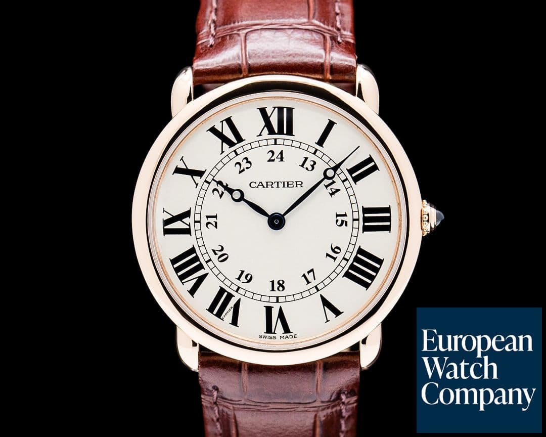 Image of Cartier W6800251 Ronde Louis 18K Rose Gold Silver Dial