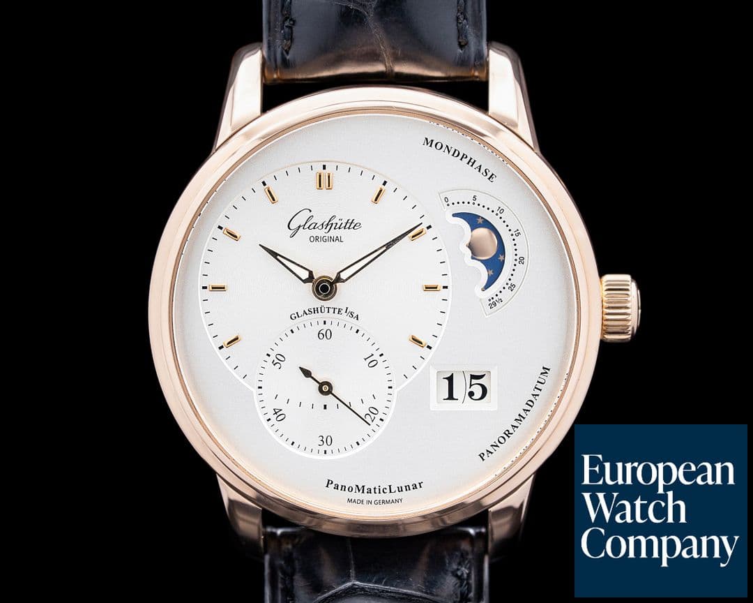 Image of Glashutte Original PanoMaticLunar 18K Rose Gold Cream Dial