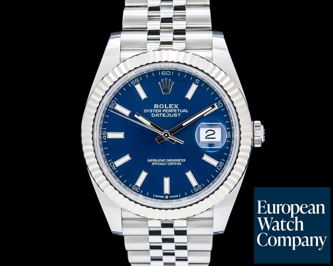Image of Rolex 126334 Datejust 41 Fluted Bezel Jubilee SS Blue Dial 2025