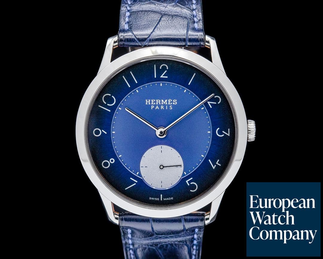 Image of Hermes Slim d'Hermes LE for Hodinkee SS Blue Dial