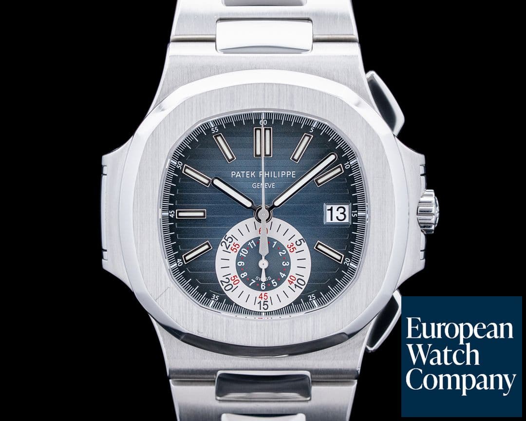 Image of Patek Philippe 5980 Nautilus Chronograph SS Blue Dial