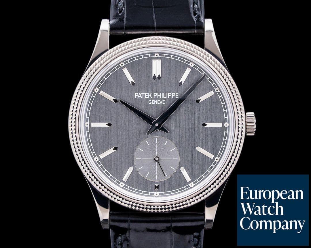 Image of Patek Philippe 6119G Calatrava 18K White Gold Charcoal Gray Dial + Deployment Buckle