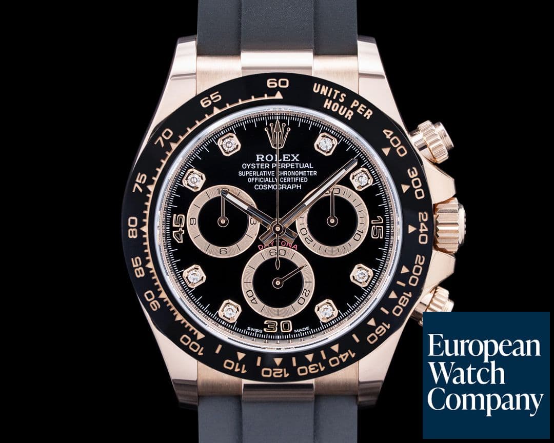 Image of Rolex 116515LN Daytona Ceramic 18K Rose Gold Black Diamond Dial