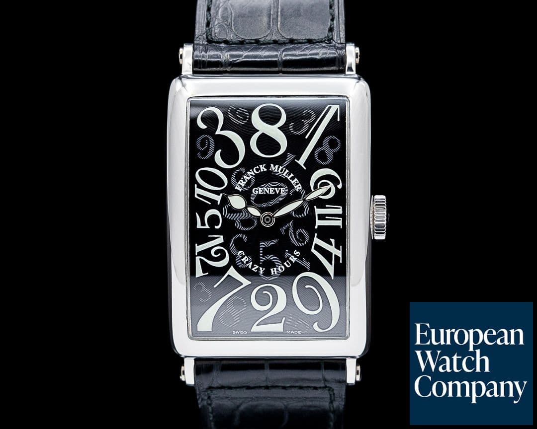 Image of Franck Muller 1200CH Crazy Hours "Long Island" Platinum Black Dial