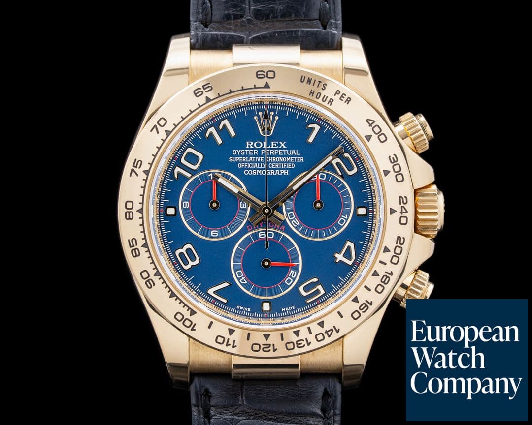 Image of Rolex 116518 Daytona 18K Yellow Gold Blue "Racing" Dial