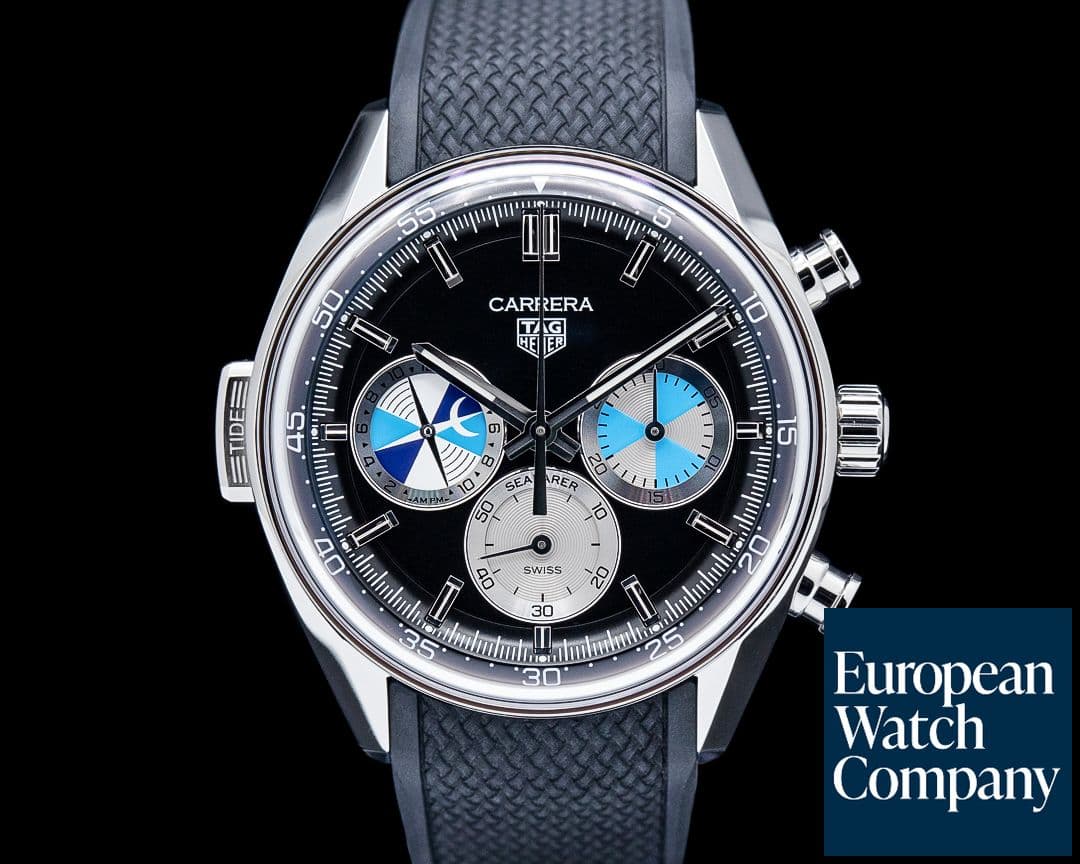 Image of TAG Heuer Carrera Chronograph Seafarer x Hodinkee SS Black Dial LIMITED 2025