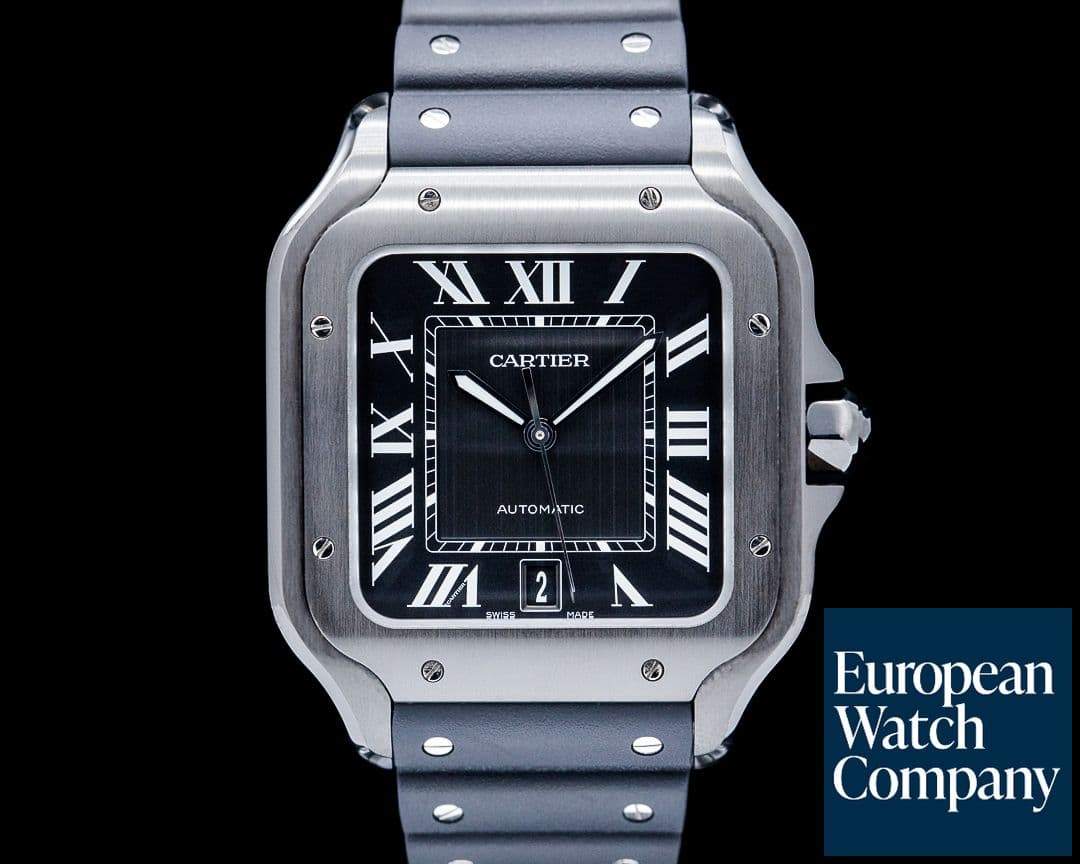 Image of Cartier WSSA0039 Santos de Cartier Large ADLC Steel Black Dial