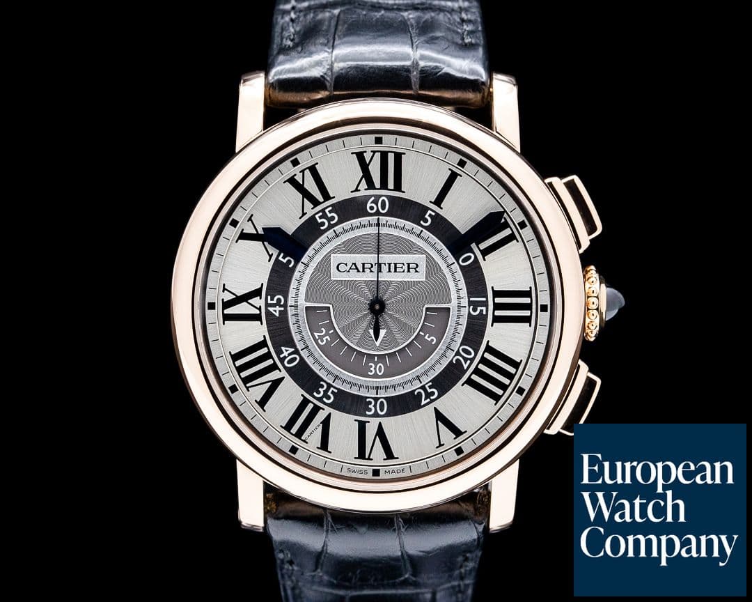 Image of Cartier Rotonde de Cartier Central Chronograph 18K Rose Gold Silver Dial