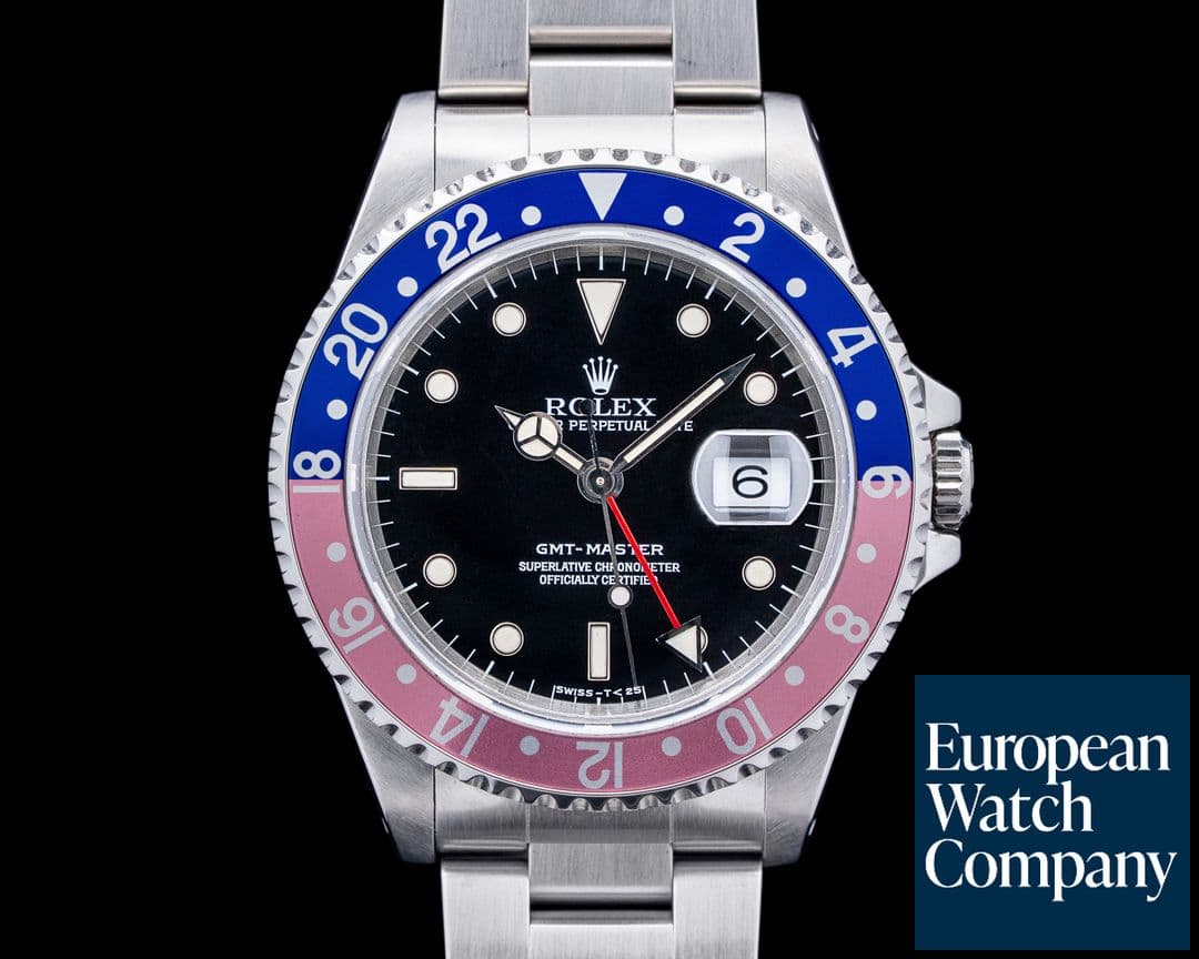 Image of Rolex 16700 GMT-Master Pepsi SS Black Dial FULL SET