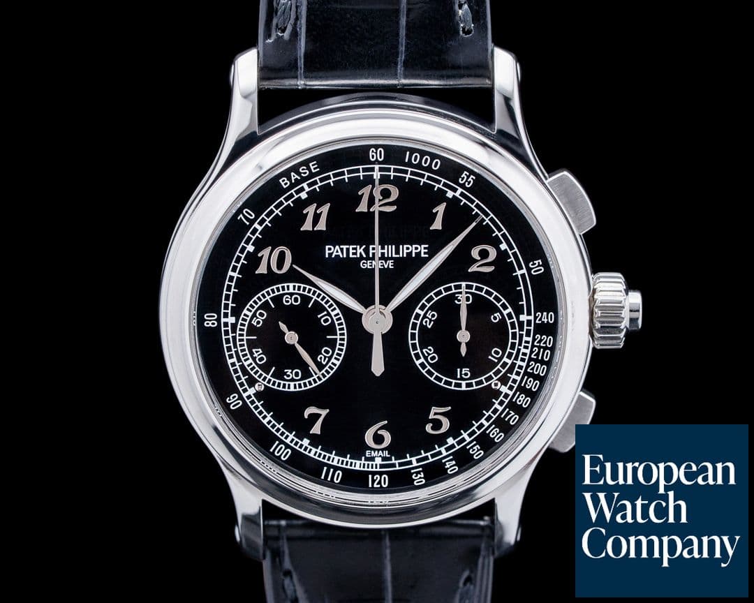 Image of Patek Philippe 5370P Split Seconds Chronograph Platinum Black Enamel Dial