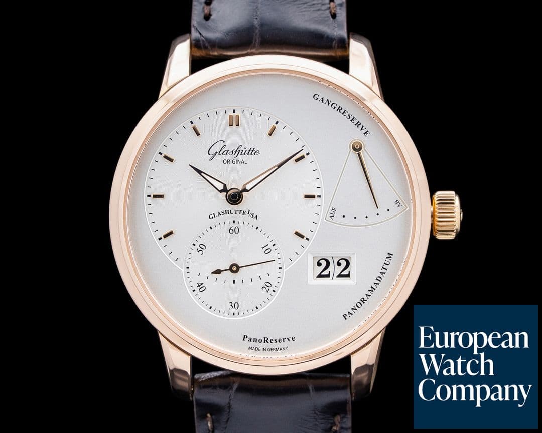 Image of Glashutte Original PanoReserve 18K Rose Gold Silver Dial
