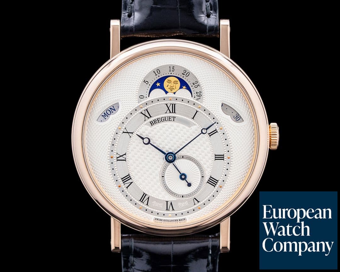 Image of Breguet Classique Day Date Moonphase 18K Rose Gold Silver Dial