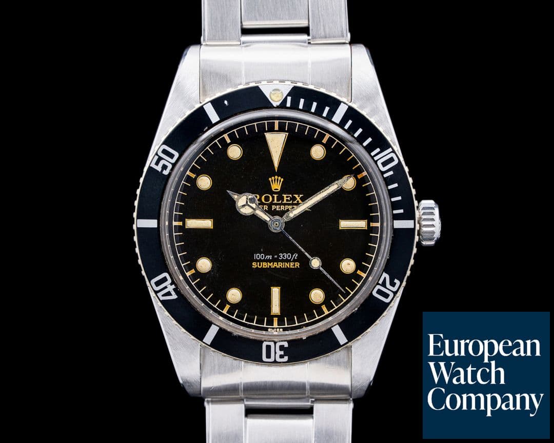 Image of Rolex 5508 Submariner SS Glossy Black Gilt Dial C. 1958