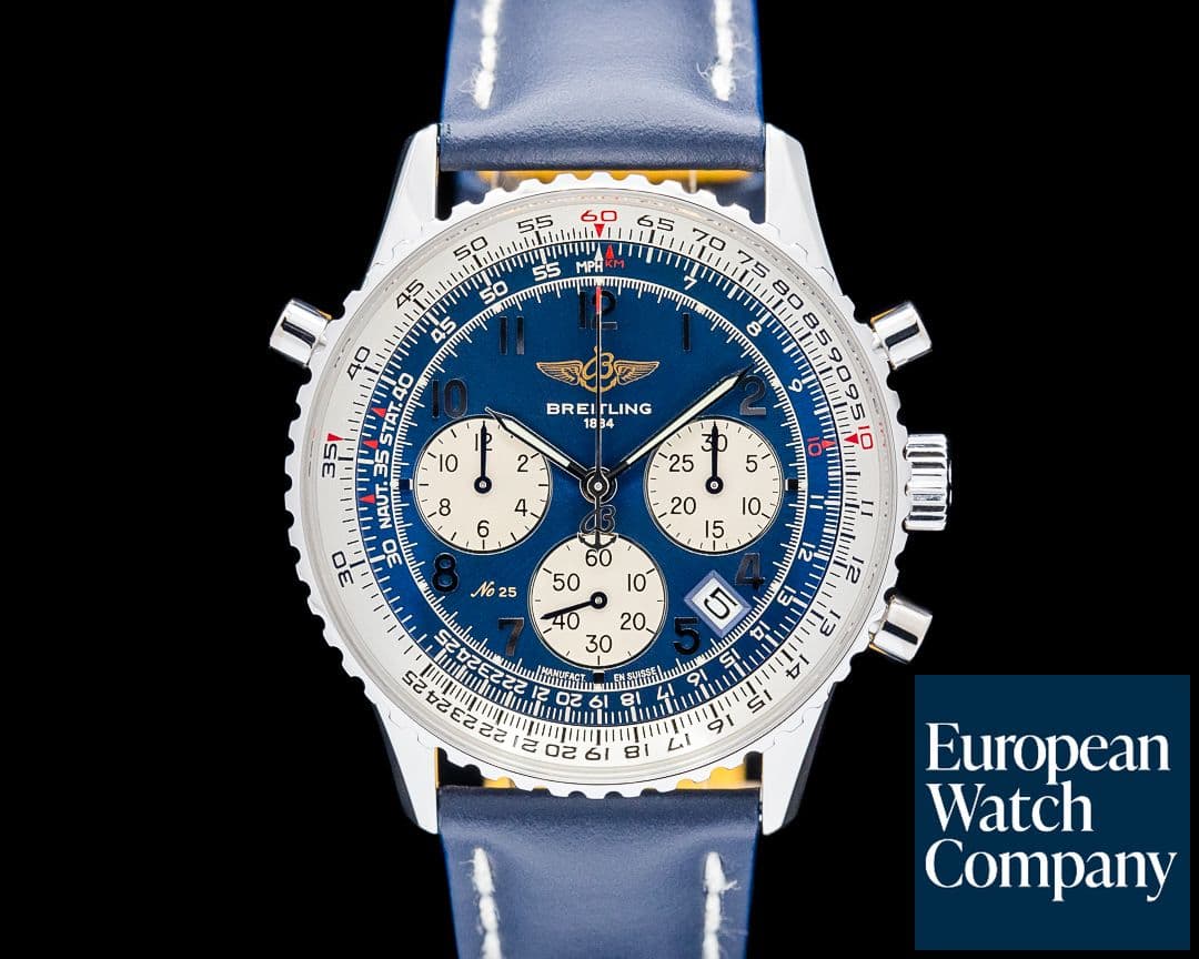 Image of Breitling L34030I Navitimer Rattrapante Platinum Blue Dial LIMITED