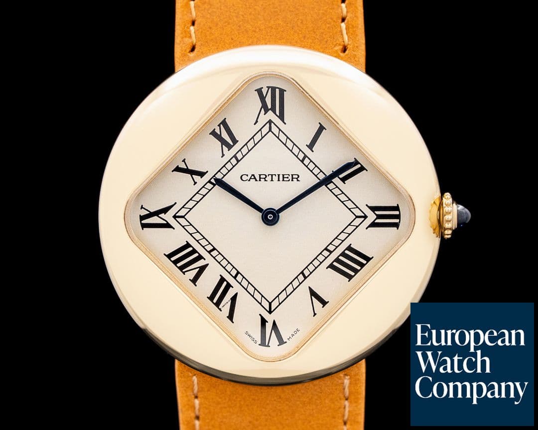 Image of Cartier WGPB0003 CPCP Pebble 18K Yellow Gold Eggshell Cream Dial LIMITED