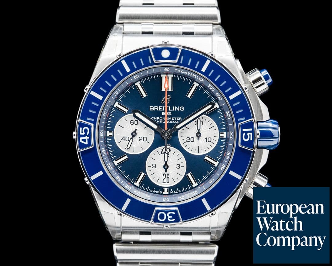 Image of Breitling AB0136 Super Chronomat B01 SS Blue Dial