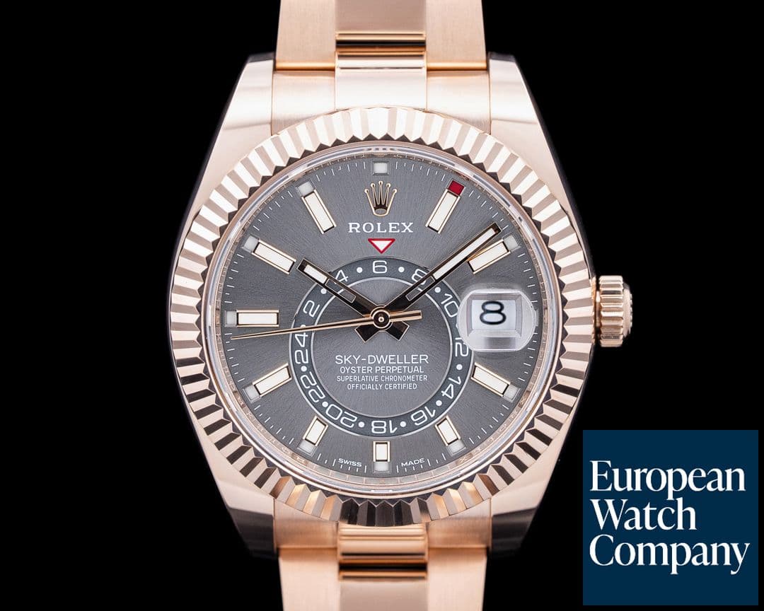 Image of Rolex 326935 Sky Dweller 18K Rose Gold Rhodium Dial