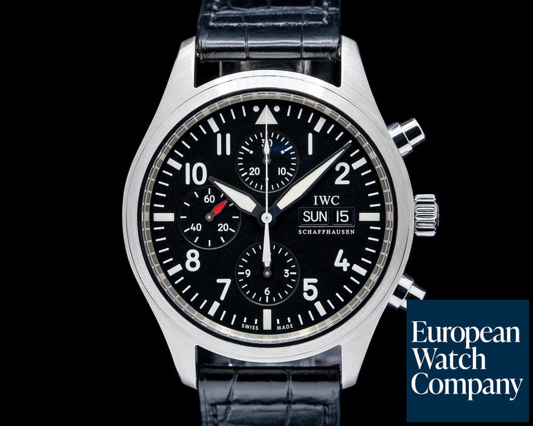 Image of IWC IW371701 Pilot Chronograph SS Black Dial
