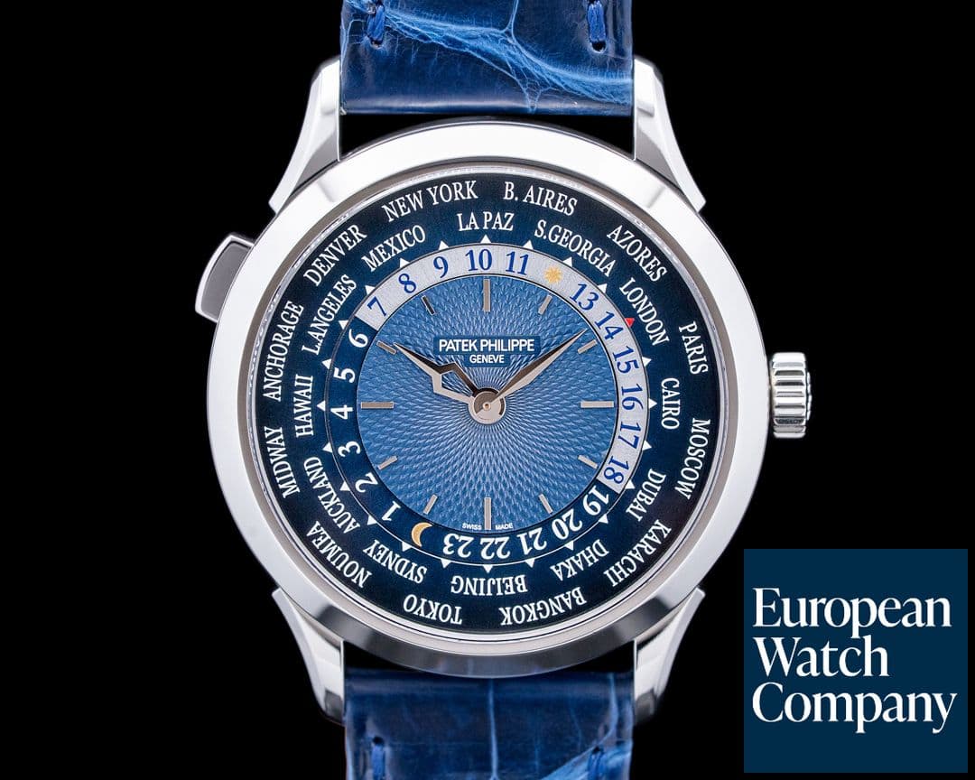 Image of Patek Philippe 5230P World Time Platinum Blue Guilloche Dial