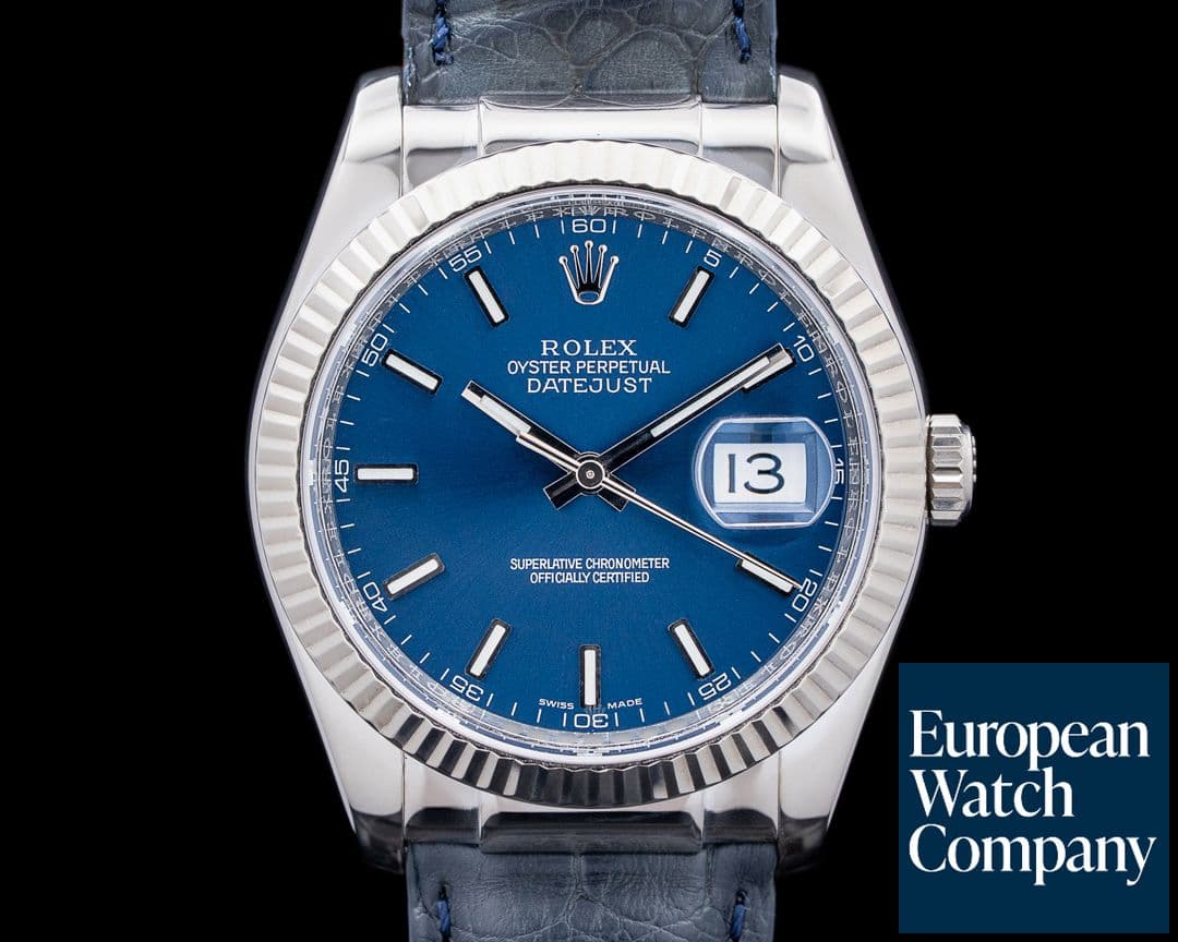 Image of Rolex 116139 Datejust 18K White Gold Blue Dial Circa. 2003