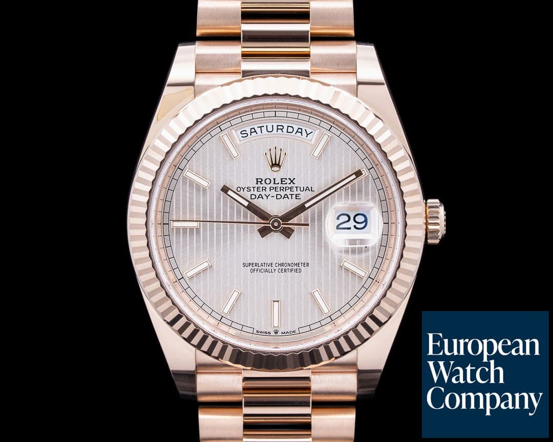 Image of Rolex 228235 Day-Date President 18K Rose Gold Silver Dial
