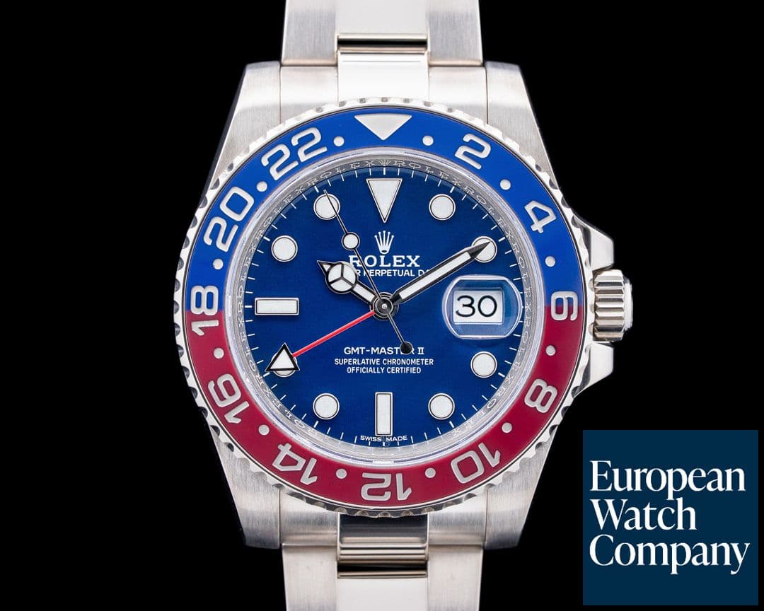 Image of Rolex 116719BLRO GMT-Master II "Pepsi" 18K White Gold Blue Dial