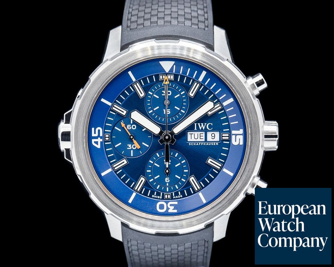 Image of IWC Aquatimer Chronograph Expedition Jacques Yves Cousteau SS Blue Dial