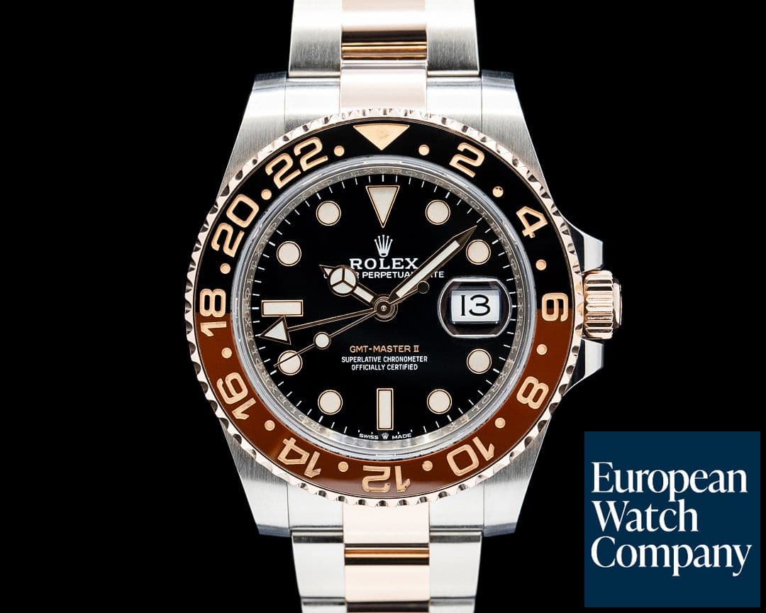 Image of Rolex 126711CHNR GMT-Master II "Root Beer" 18K Rose Gold / SS Black Dial