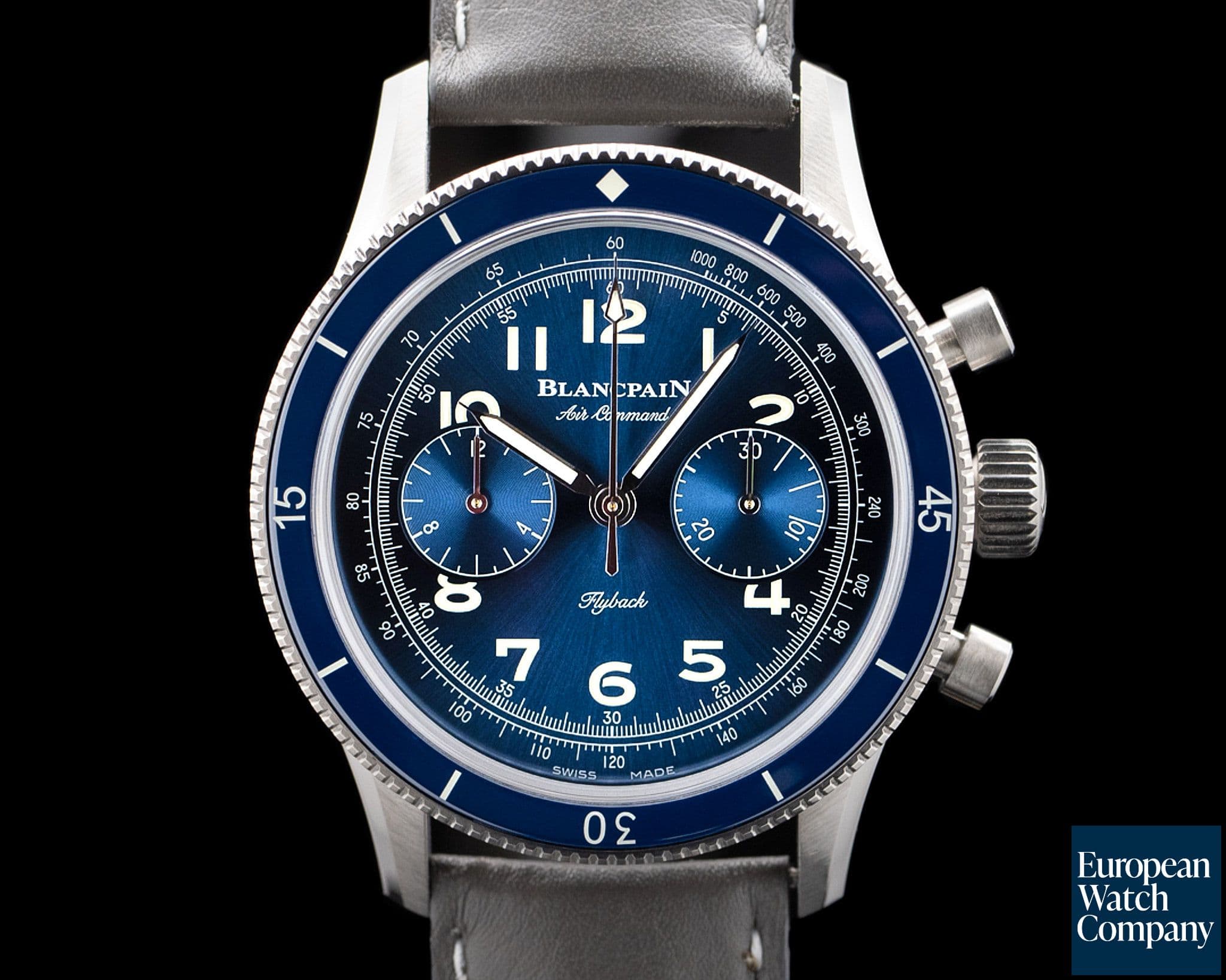 Image of Blancpain Air Command Flyback Chronograph Titanium Blue Dial