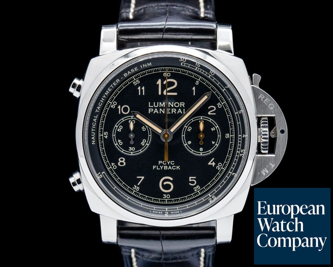 Image of Panerai PAM00653 Luminor 1950 PCYC 3 Days Chrono Flyback SS Black Dial