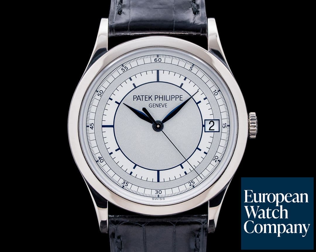 Image of Patek Philippe 5296G Calatrava 18K White Gold Silver Sector Dial