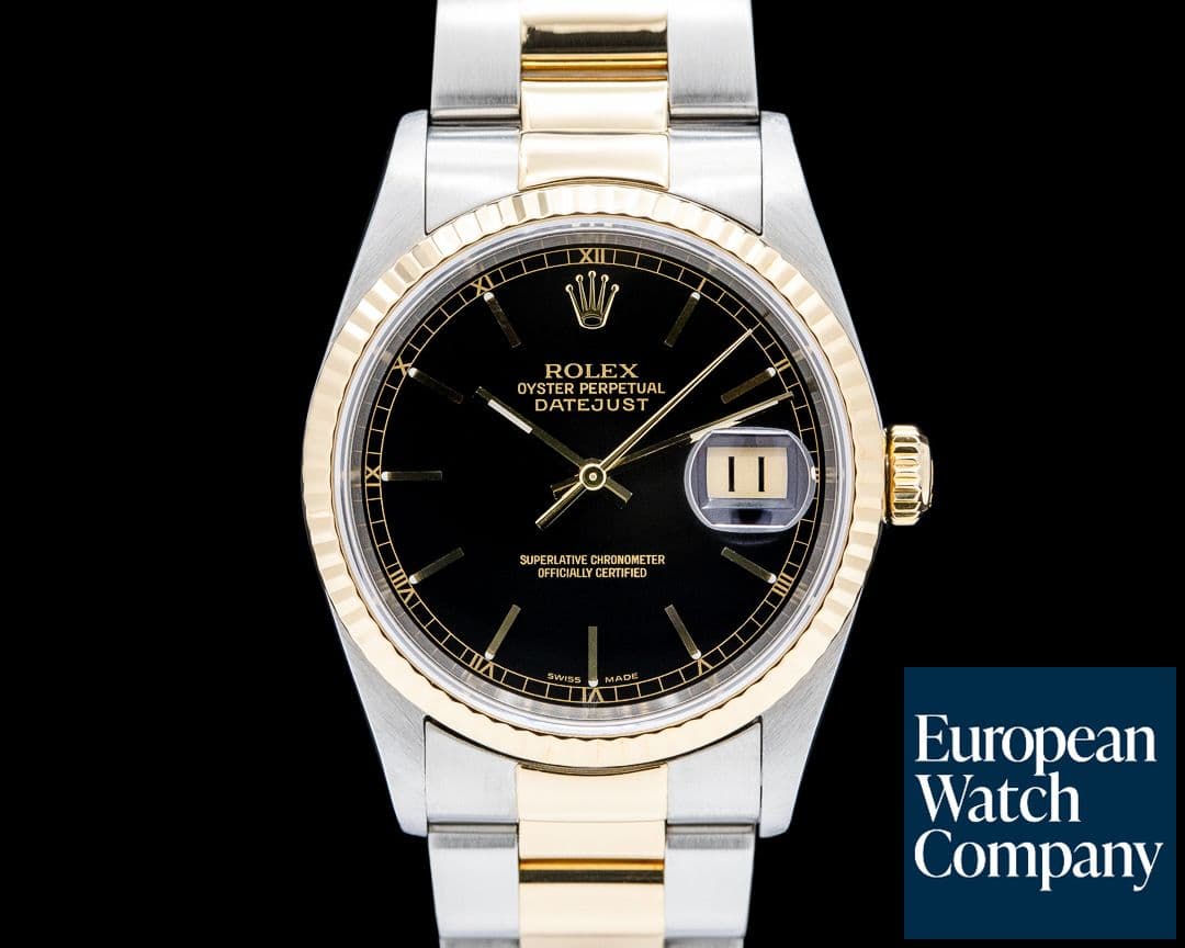 Image of Rolex 16233 Datejust 18K Yellow Gold / SS Black Dial Circa. 2005