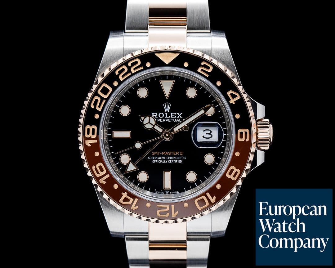 Image of Rolex 126711CHNR GMT-Master II "Root Beer" 18K Rose Gold / SS Black Dial