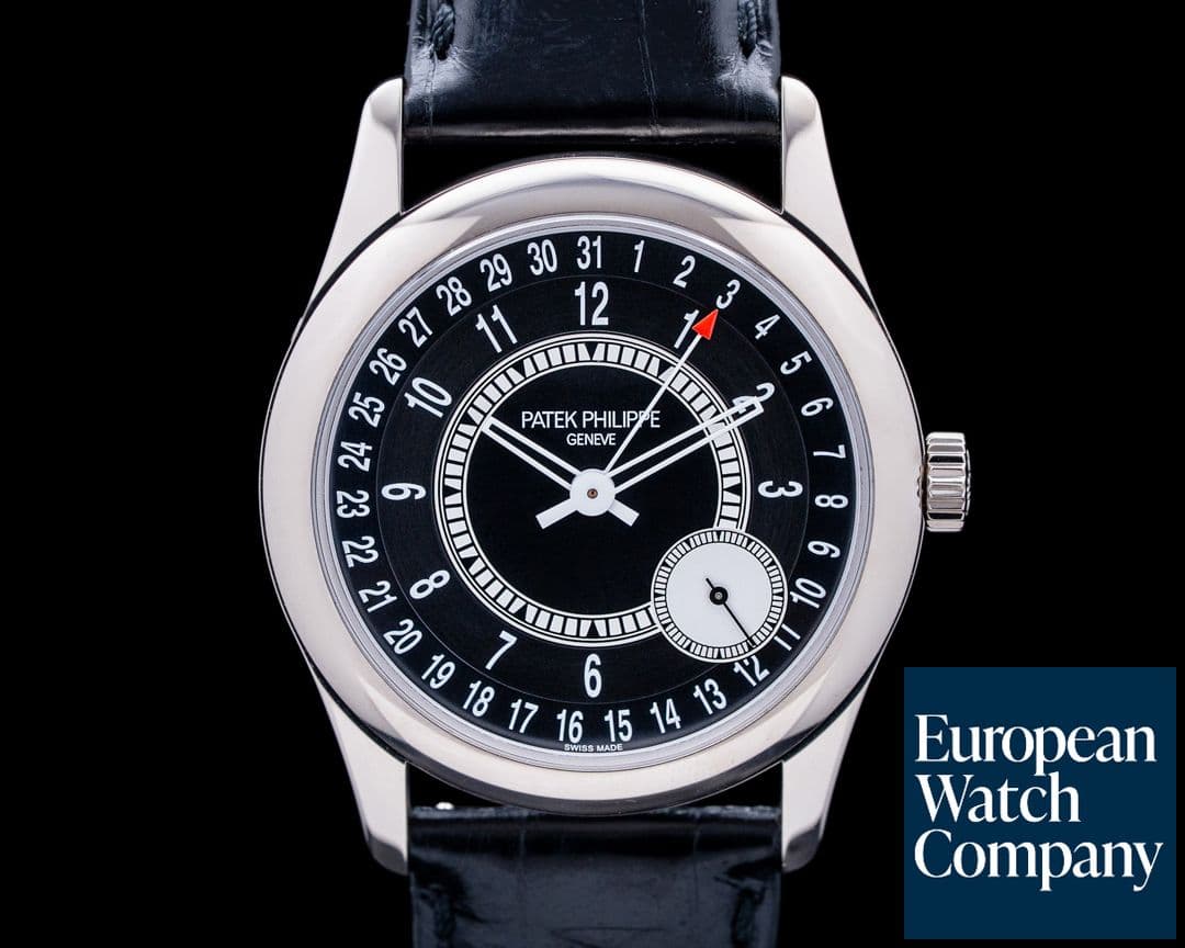 Image of Patek Philippe 6006G Calatrava 18K White Gold Black Sunburst Dial