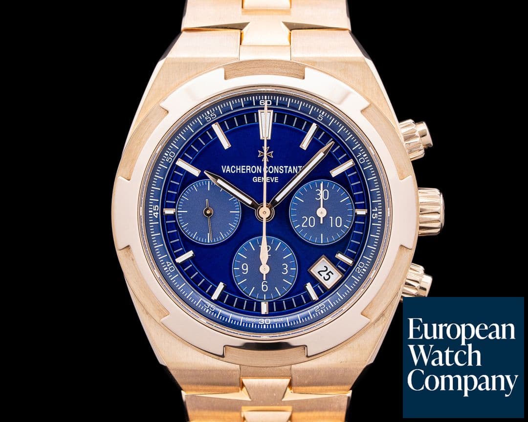 Image of Vacheron Constantin 5500V Overseas Chronograph 18K Rose Gold Blue Dial