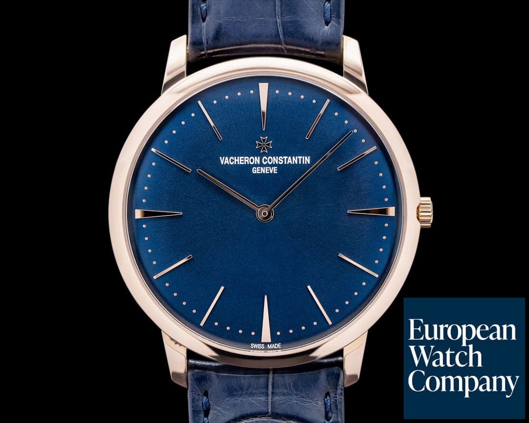 Image of Vacheron Constantin 81180-000R-B518 Patrimony Manual Wind 18K Rose Gold Blue Dial