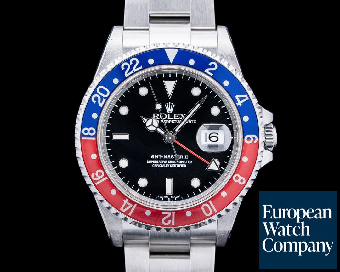 Image of Rolex 16710 GMT-Master II Pepsi Bezel SS Black Dial